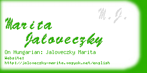 marita jaloveczky business card